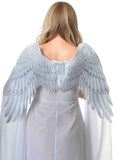 Darrahopens Occasions > Costumes > Costumes & Accessories Feather Print White and Grey Angel Costume Wings