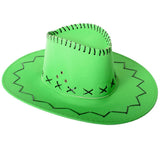 Darrahopens Occasions > Costumes > Costumes & Accessories Fluro Green Cowboy Hat with Adjustable Chin Cord – Fun Western-Themed Australia Day