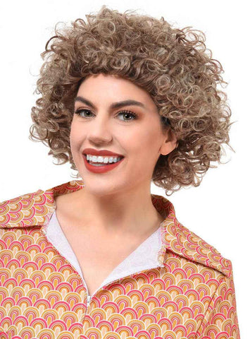 Darrahopens Occasions > Costumes > Costumes & Accessories Frosted Blonde and Brown 1970s Adults Afro Costume Wig