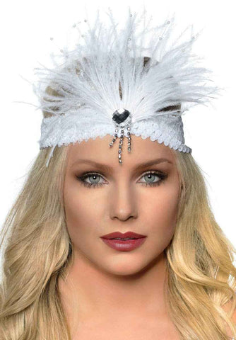 Darrahopens Occasions > Costumes > Costumes & Accessories Gatsby Soft White Feather Flapper Headband