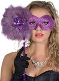 Darrahopens Occasions > Costumes > Costumes & Accessories Glitter Swirls Hand Held Masquerade Mask in Purple