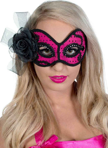 Darrahopens Occasions > Costumes > Costumes & Accessories Glittering Senorita Hot Pink Masquerade Mask