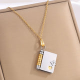 Darrahopens Occasions > Costumes > Costumes & Accessories Gold-Sliver Titanium Steel Fading-Resistant Envelope Locket Necklace - Openable Love Letter Pendant for Couples