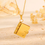 Darrahopens Occasions > Costumes > Costumes & Accessories Gold Titanium Steel Fading-Resistant Envelope Locket Necklace - Openable Love Letter Pendant for Couples