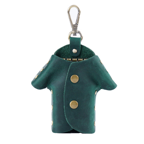 Darrahopens Occasions > Costumes > Costumes & Accessories Green Genuine Crazy Horse Leather Key Case Creative Jacket Shape Holder Vintage Cowhide Pouch for Car Fob & House Keys Brown