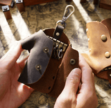 Darrahopens Occasions > Costumes > Costumes & Accessories Green Genuine Crazy Horse Leather Key Case Creative Jacket Shape Holder Vintage Cowhide Pouch for Car Fob & House Keys Brown