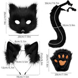 Darrahopens Occasions > Costumes > Costumes & Accessories Grey Fox Tail Cat Ears Gloves Halloween Cosplay Costume Set