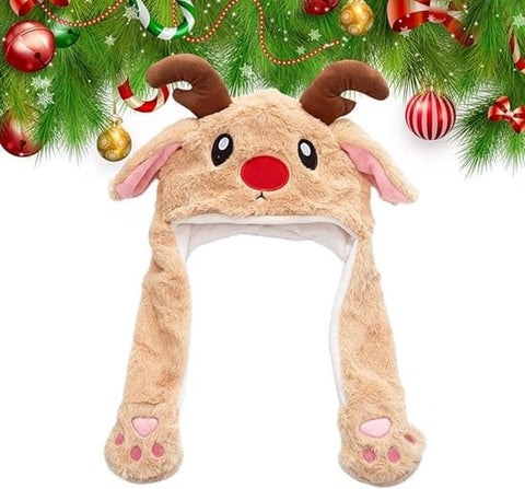 Darrahopens Occasions > Costumes > Costumes & Accessories Hats - Santa Hats - Plush Santa Hats - Cute Bouncy Ear Warmers - Interactive Animation Design - Suitable for Cosplay, Parties, Music Festivals, Costumes and Accessories - Christmas Gifts - Birthday Gifts