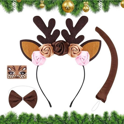 Darrahopens Occasions > Costumes > Costumes & Accessories Headband - Elk Ears - Great for a Masquerade - Christmas Reindeer Headband and Tail - Perfect for Winter, Holidays, Halloween, Parties and Cosplay Costumes