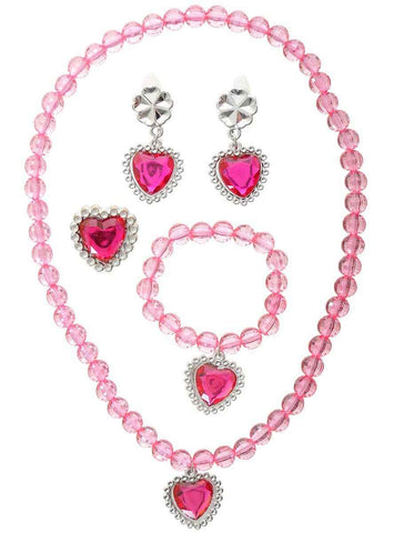 Darrahopens Occasions > Costumes > Costumes & Accessories Hot Pink 4 Piece Girls Princess Jewellery Set