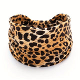 Darrahopens Occasions > Costumes > Costumes & Accessories Khaki Leopard print Yoga Headband – Elastic Sweat-Wicking Hairband for Women