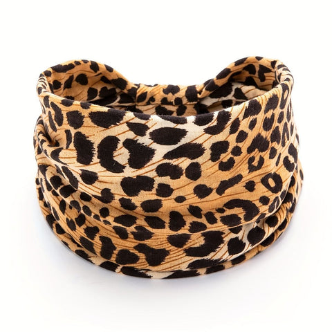 Darrahopens Occasions > Costumes > Costumes & Accessories Khaki Leopard print Yoga Headband – Elastic Sweat-Wicking Hairband for Women