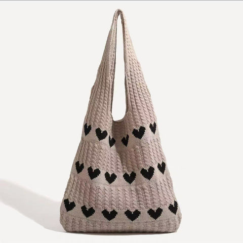 Darrahopens Occasions > Costumes > Costumes & Accessories Khaki's heart Bohemian Knit Shoulder Bag - Hand-Woven Crochet Tote for Women