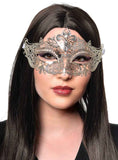 Darrahopens Occasions > Costumes > Costumes & Accessories Lacework Silver Metal Rhinestone Masquerade Mask