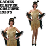 Darrahopens Occasions > Costumes > Costumes & Accessories Ladies Flapper Costume Charleston Gatsby Chicago Fancy Dress Party 1920s 20s - Gold