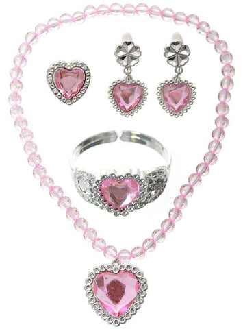 Darrahopens Occasions > Costumes > Costumes & Accessories Light Pink 4 Piece Girls Princess Jewellery Set