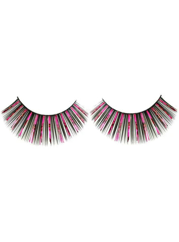 Darrahopens Occasions > Costumes > Costumes & Accessories Long Black and Pink Tinsel False Eyelashes