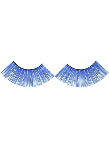Darrahopens Occasions > Costumes > Costumes & Accessories Long Blue False Eyelashes with Silver Tinsel