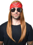 Darrahopens Occasions > Costumes > Costumes & Accessories Long Ginger Axl Rose Mens Costume Wig with Bandanna