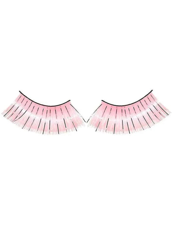 Darrahopens Occasions > Costumes > Costumes & Accessories Long Light Pink False Eyelashes with Silver Tinsel
