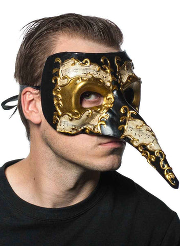 Darrahopens Occasions > Costumes > Costumes & Accessories Long Nose Mens Venetian Masquerade Mask with Music Notes