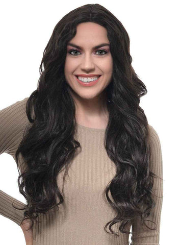 Darrahopens Occasions > Costumes > Costumes & Accessories Long Wavy Dark Chestnut Brown Lace Part Fashion Wig