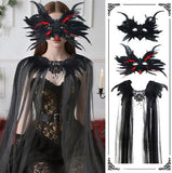 Darrahopens Occasions > Costumes > Costumes & Accessories Mask - New for Halloween - Gothic Style - Mask with Decorative Feather Lace - Devil's Horn Mask - Role-playing Prop