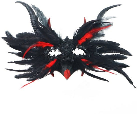 Darrahopens Occasions > Costumes > Costumes & Accessories Mask - New for Halloween - Gothic Style - Mask with Decorative Feather Lace - Devil's Horn Mask - Role-playing Prop