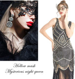 Darrahopens Occasions > Costumes > Costumes & Accessories Masquerade Mask - Venetian Mask for Women, Beautiful Elegant Lace Mask for Ladies Halloween Mardi Gras Party Gold+Silver+Black