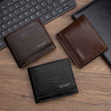 Darrahopens Occasions > Costumes > Costumes & Accessories Men's Bifold Embossed PU Wallet, Multi-Card Slots, Dual-Zipper Coin Pocket with ID Window, Business Casual Short Billfold (Black)