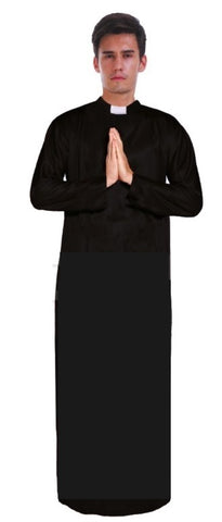 Darrahopens Occasions > Costumes > Costumes & Accessories Men's PRIEST Father Costume Religious Halloween Robe Church Collar Vicar Preacher