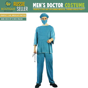 Darrahopens Occasions > Costumes > Costumes & Accessories Mens Adult Doctor Costume Dr Surgeon Scrubs Halloween Fancy Party Hospital