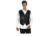 Darrahopens Occasions > Costumes > Costumes & Accessories Mens Premium SEQUIN VEST Waistcoat Dance Costume Disco Sparkle Deluxe - Black