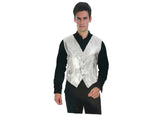 Darrahopens Occasions > Costumes > Costumes & Accessories Mens Premium SEQUIN VEST Waistcoat Dance Costume Disco Sparkle Deluxe - Silver