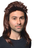 Darrahopens Occasions > Costumes > Costumes & Accessories Mid-Length Dark Brown Mens Mullet Costume Wig