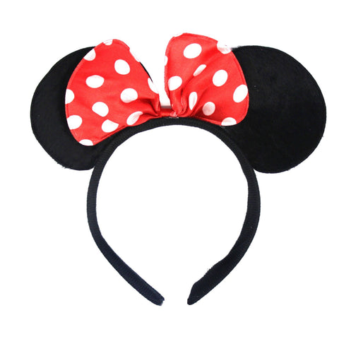 Darrahopens Occasions > Costumes > Costumes & Accessories Minnie Mouse Headband Costume Halloween Party Hair Head Band w/ Bow - Black/Red