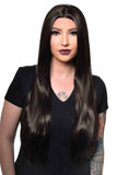 Darrahopens Occasions > Costumes > Costumes & Accessories Morticia Addams Long Straight Near Black Womens Costume Wig