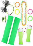 Darrahopens Occasions > Costumes > Costumes & Accessories Neon Green 12 Piece 1980s Costume Accessory Set