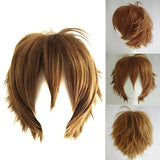 Darrahopens Occasions > Costumes > Costumes & Accessories /NN/ Wig Short Style Adjustable High Temperature Fiber Men's Anime Cosplay Hairpiece for Party Burgundy
