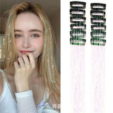 Darrahopens Occasions > Costumes > Costumes & Accessories Pearl White Laser Iridescent Hair Extensions – 12-Piece Clip-In Highlight Strands (High-Temperature Fiber)