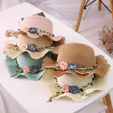 Darrahopens Occasions > Costumes > Costumes & Accessories Pink Girls Summer Princess Straw Straw Hat and Matching Purse Set - Breathable Floral Wide Brim Sun Protection Sun Hat