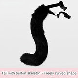 Darrahopens Occasions > Costumes > Costumes & Accessories Plush mask with fox tail and ears set, cat tail fox costume cosplay costume with cat ears and paw gloves halloween cosplay white white