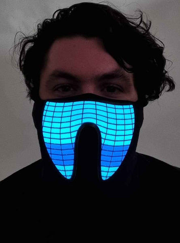 Darrahopens Occasions > Costumes > Costumes & Accessories Purple and Teal Wave Sound Activated Light Up Pattern Mask