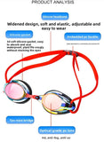 Darrahopens Occasions > Costumes > Costumes & Accessories Red Swimming Goggles Mirrored Anti-Fog UV Protection Waterproof HD Silicone Seal Swim Glasses for Men Women Training