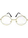 Darrahopens Occasions > Costumes > Costumes & Accessories Round Gold Frame Clear Lens Costume Glasses