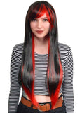 Darrahopens Occasions > Costumes > Costumes & Accessories Ruby Extra Long Straight Black and Red Womens Costume Wig