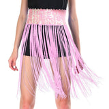 Darrahopens Occasions > Costumes > Costumes & Accessories Sequin Belt w/ Fringe Skirt Belly Dance Dancer Costume Party - Light Pink