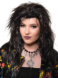 Darrahopens Occasions > Costumes > Costumes & Accessories Shaggy Nearly Black 1980s Womens Rockstar Costume Wig