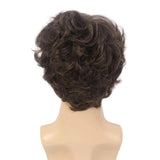 Darrahopens Occasions > Costumes > Costumes & Accessories Short Black Men's Wig with Curly and Fluffy Wigs, Natural Synthetic Wigs for Men, Daily Party Wear for Men Brown 10 Inch