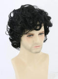 Darrahopens Occasions > Costumes > Costumes & Accessories Short Black Men's Wig with Curly and Fluffy Wigs, Natural Synthetic Wigs for Men, Daily Party Wear for Men Brown 10 Inch